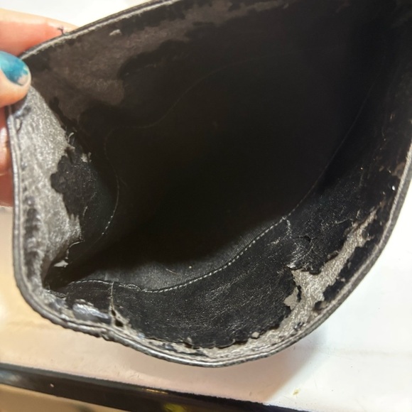 Gianni Bini women’s black leather slouched knees high boots in size 6 - Picture 9 of 10